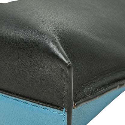 Loewe Anagram T Pouch Cowboy Clutch Blue White Black Leather — view 4
