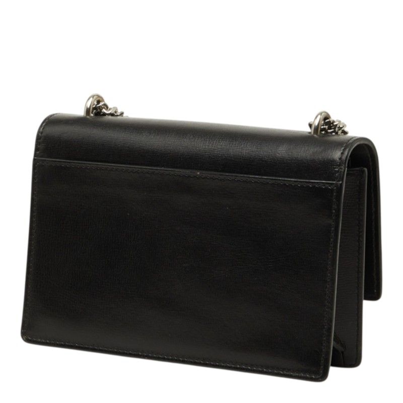 Saint Laurent Cassandra Sunset YSL Logo Chain Shoulder Bag Black Silver Leather — view 2