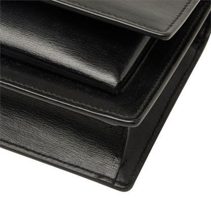 Saint Laurent Cassandra Sunset YSL Logo Chain Shoulder Bag Black Silver Leather — view 4
