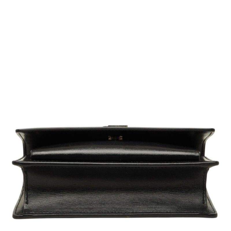 Saint Laurent Cassandra Sunset YSL Logo Chain Shoulder Bag Black Silver Leather — view 3