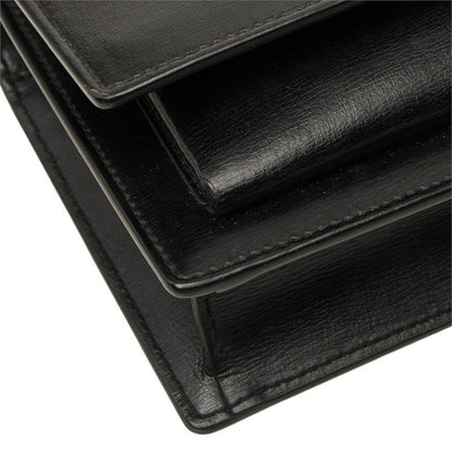 Saint Laurent Cassandra Sunset YSL Logo Chain Shoulder Bag Black Silver Leather — view 5