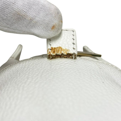 Chanel CC Logo Petit Timeless Tote Chain Shoulder Bag White Gold Caviar Leather — view 8