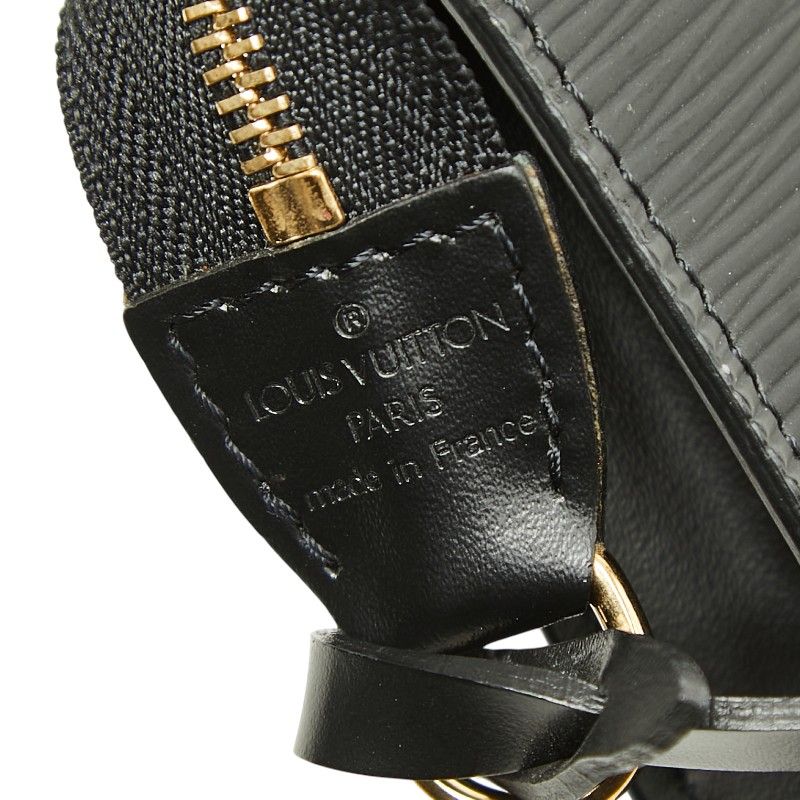 Louis Vuitton Epi Pochette Soir Pouch Handbag Noir Black Leather — view 7