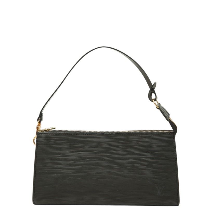Louis Vuitton Epi Pochette Soir Pouch Handbag Noir Black Leather