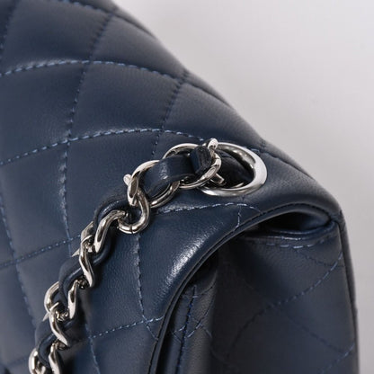 Chanel Mini Quilted 17 S Flap S Chain Shoulder Bag CC Logo Lambskin Blue Silver — view 5