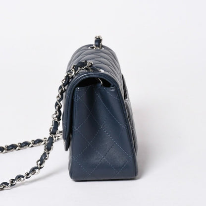 Chanel Mini Quilted 17 S Flap S Chain Shoulder Bag CC Logo Lambskin Blue Silver — view 4