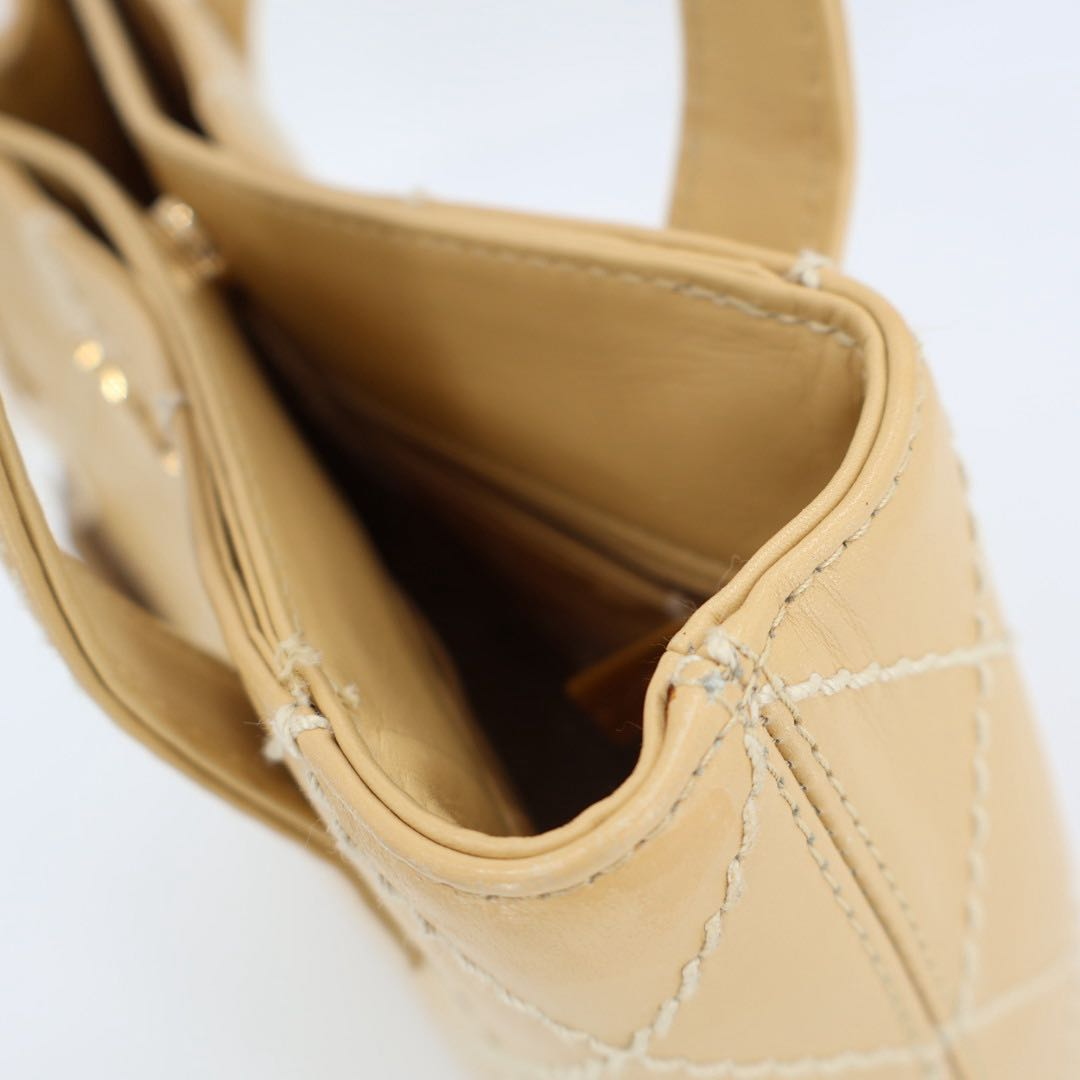 Chanel Wild Stitch Handbag Beige Gold Leather Tote — view 6