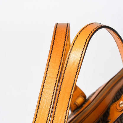Fendi Zucchino Tote Bag Canvas Leather Brown Orange Gold — view 6