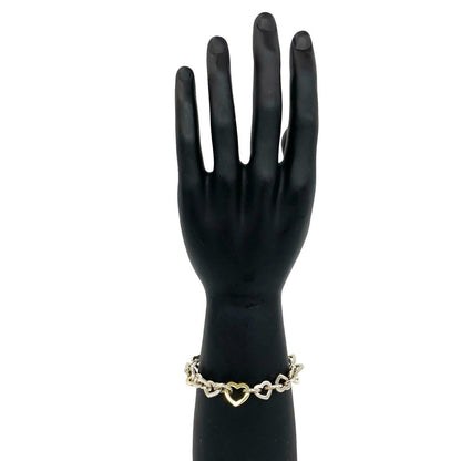 Tiffany & Co Heart Link Bracelet Silver Chain Bangle — view 2