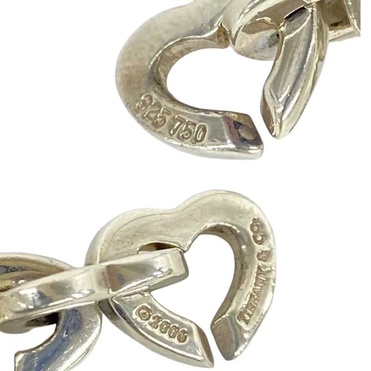 Tiffany & Co Heart Link Bracelet Silver Chain Bangle — view 3