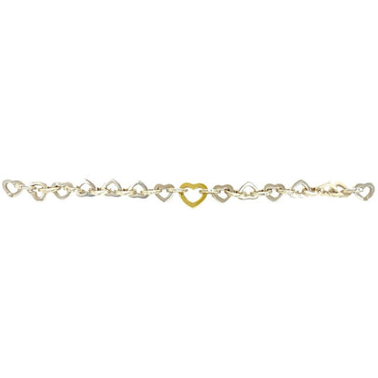 Tiffany & Co Heart Link Bracelet Silver Chain Bangle — view 5