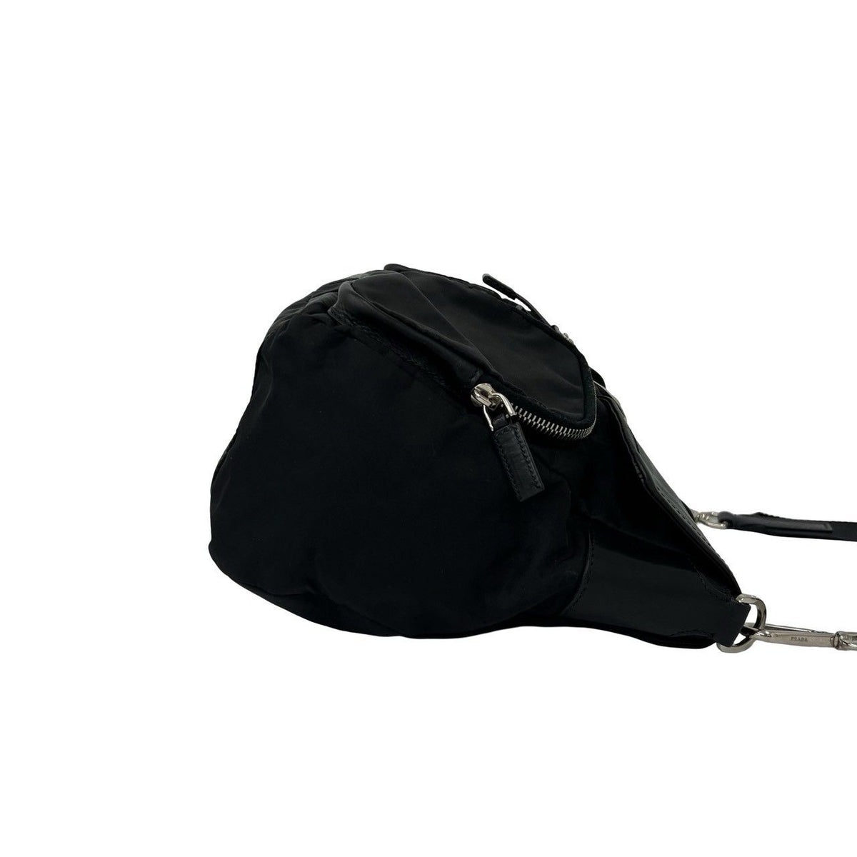 Prada Tessuto Nylon Leather Shoulder Bag Cross Black — view 6