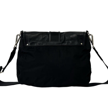 Prada Tessuto Nylon Leather Shoulder Bag Cross Black — view 3