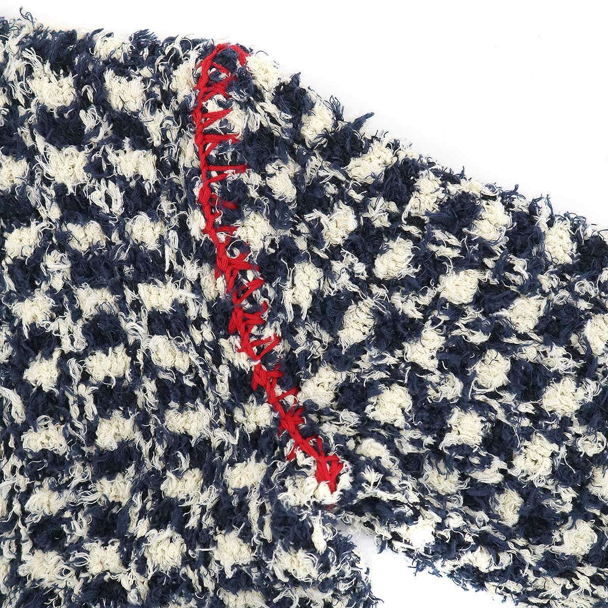 Chanel Tweed CC Logo Double Jacket White Navy 36 — view 8