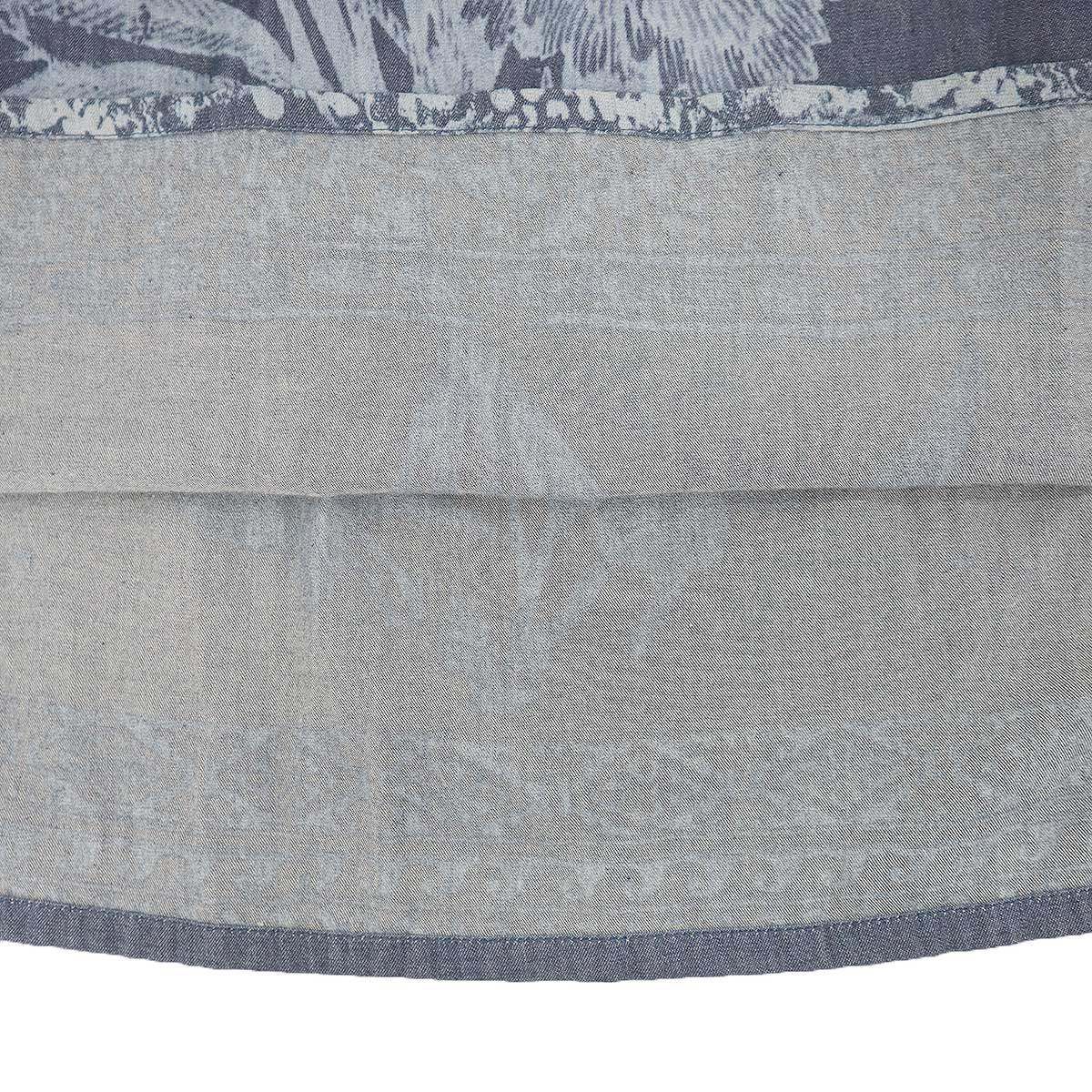 Dior Indigo Discharge Chambray Skirt Blue — view 6