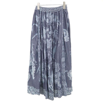 Dior Indigo Discharge Chambray Skirt Blue — view 2