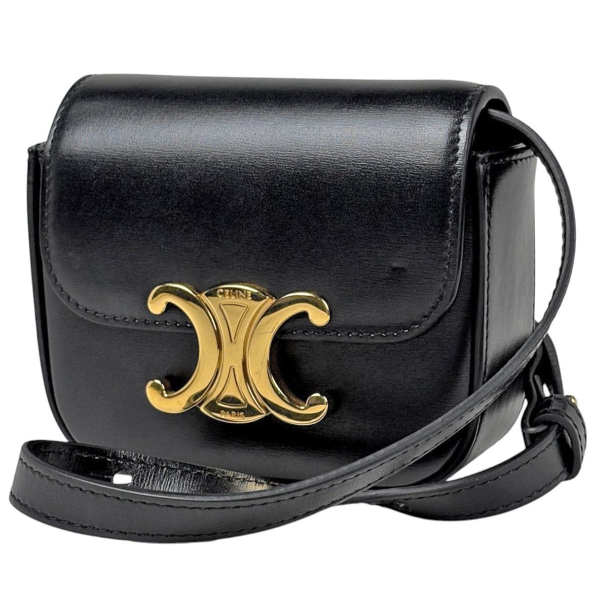 Celine Mini Claude Shoulder Bag Triomphe Black