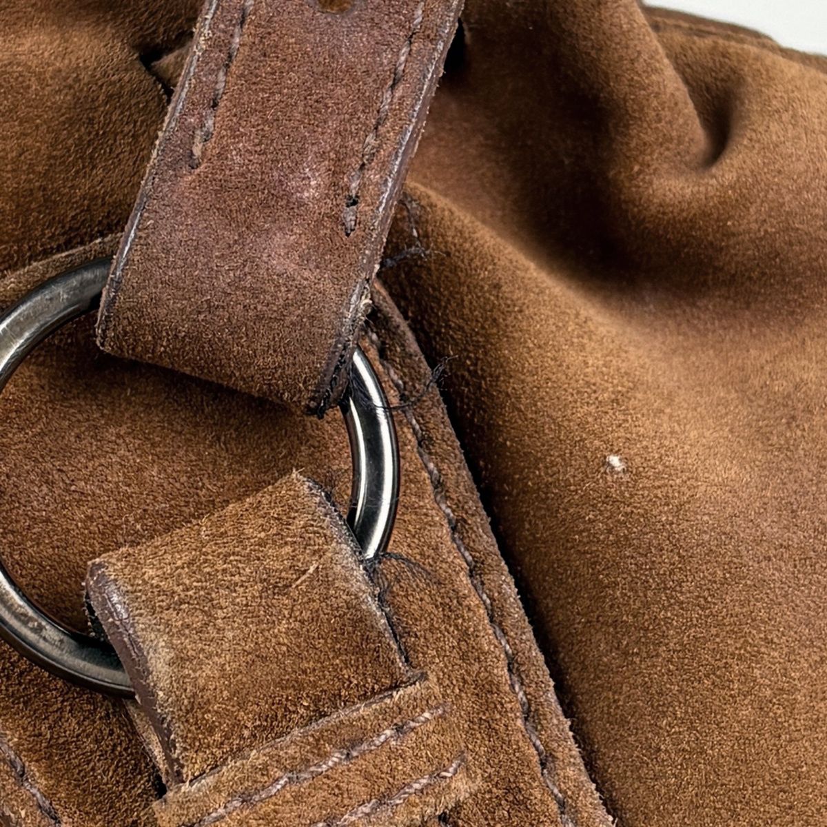 Miu Miu Tote Shoulder Bag Suede Brown — view 5