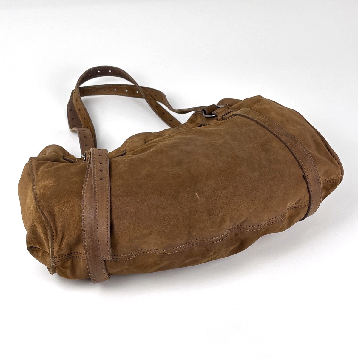 Miu Miu Tote Shoulder Bag Suede Brown — view 2