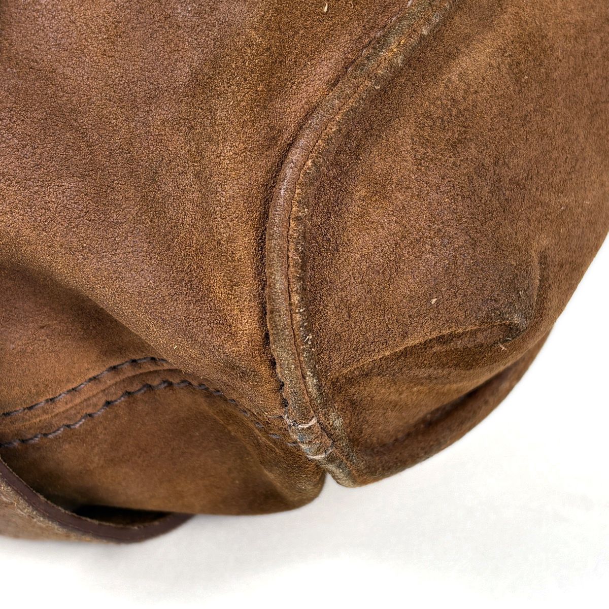 Miu Miu Tote Shoulder Bag Suede Brown — view 3