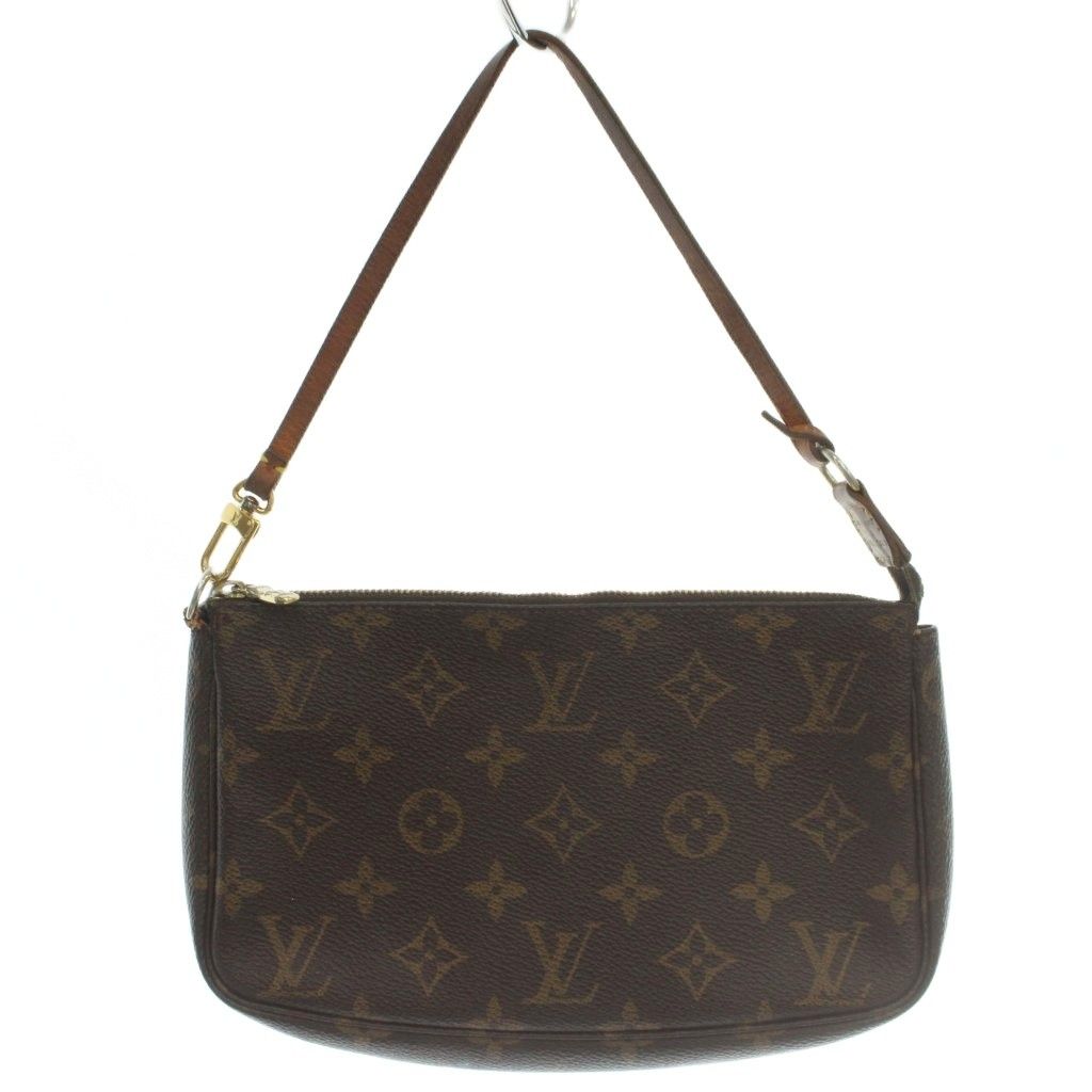 Louis Vuitton Monogram Pochette Soir Handbag Canvas Logo Brown