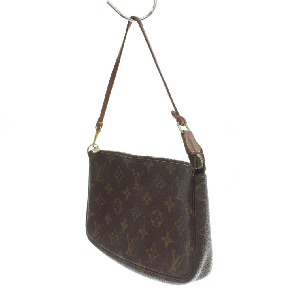 Louis Vuitton Monogram Pochette Soir Handbag Canvas Logo Brown — view 2