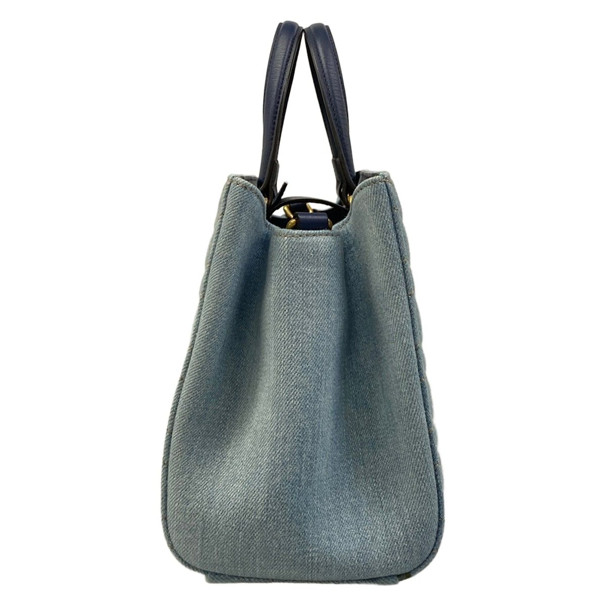 Gucci Tote Bag GG Marmont Light Blue Navy Faux Pearl Leather — view 4