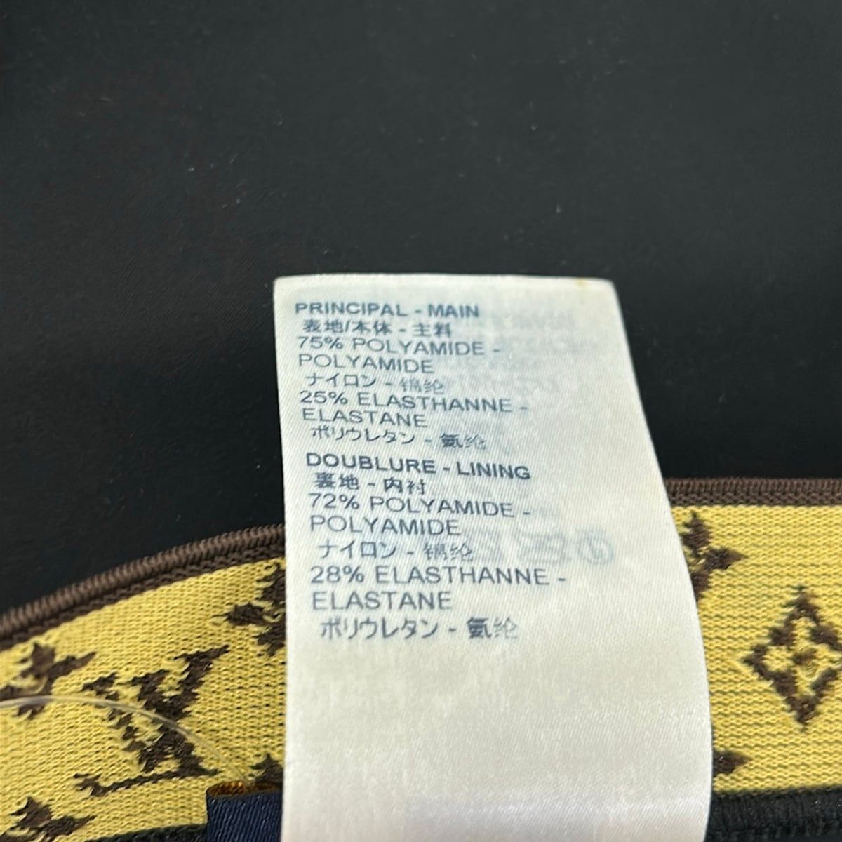 Louis Vuitton Black Dark Brown Beige Leggings Monogram Pattern — view 4