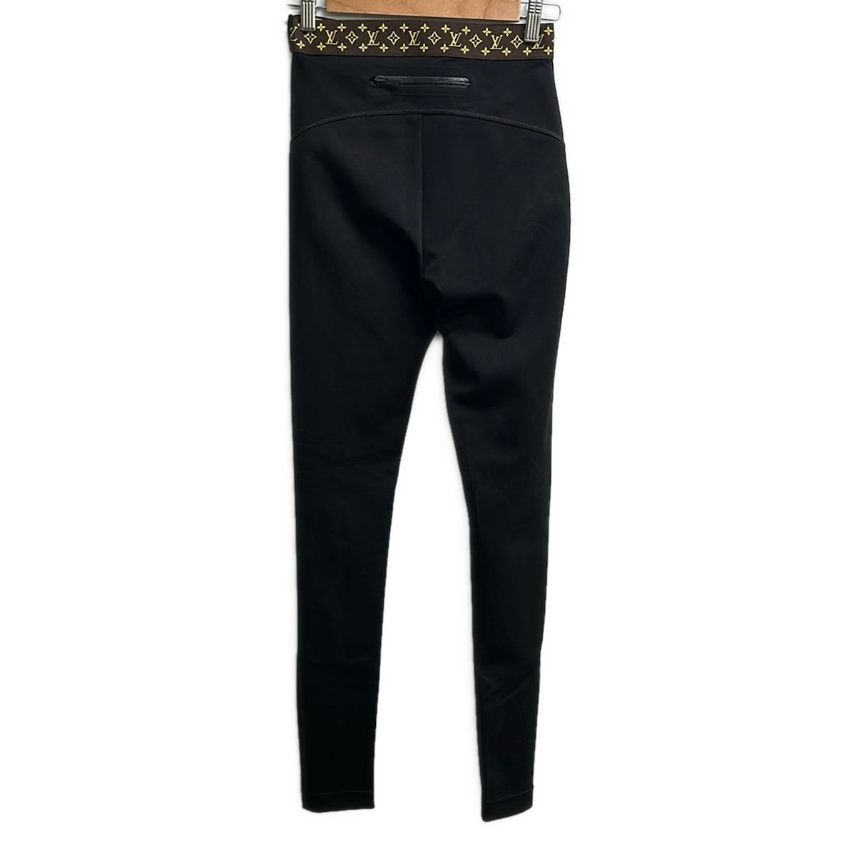 Louis Vuitton Black Dark Brown Beige Leggings Monogram Pattern — view 2