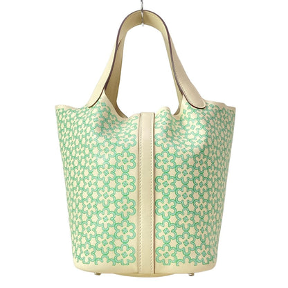 Hermes Handbag Picotin Lock PM Lucky Daisy Nata Vert Silver — view 4