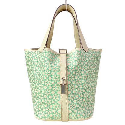 Hermes Handbag Picotin Lock PM Lucky Daisy Nata Vert Silver — view 2