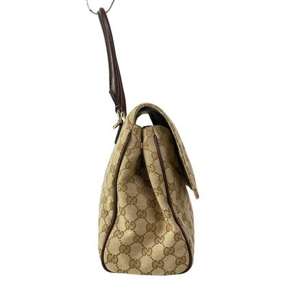 Gucci Handbag Paparazzo Top Handle Bag Beige Dark Green Multi Leather — view 2