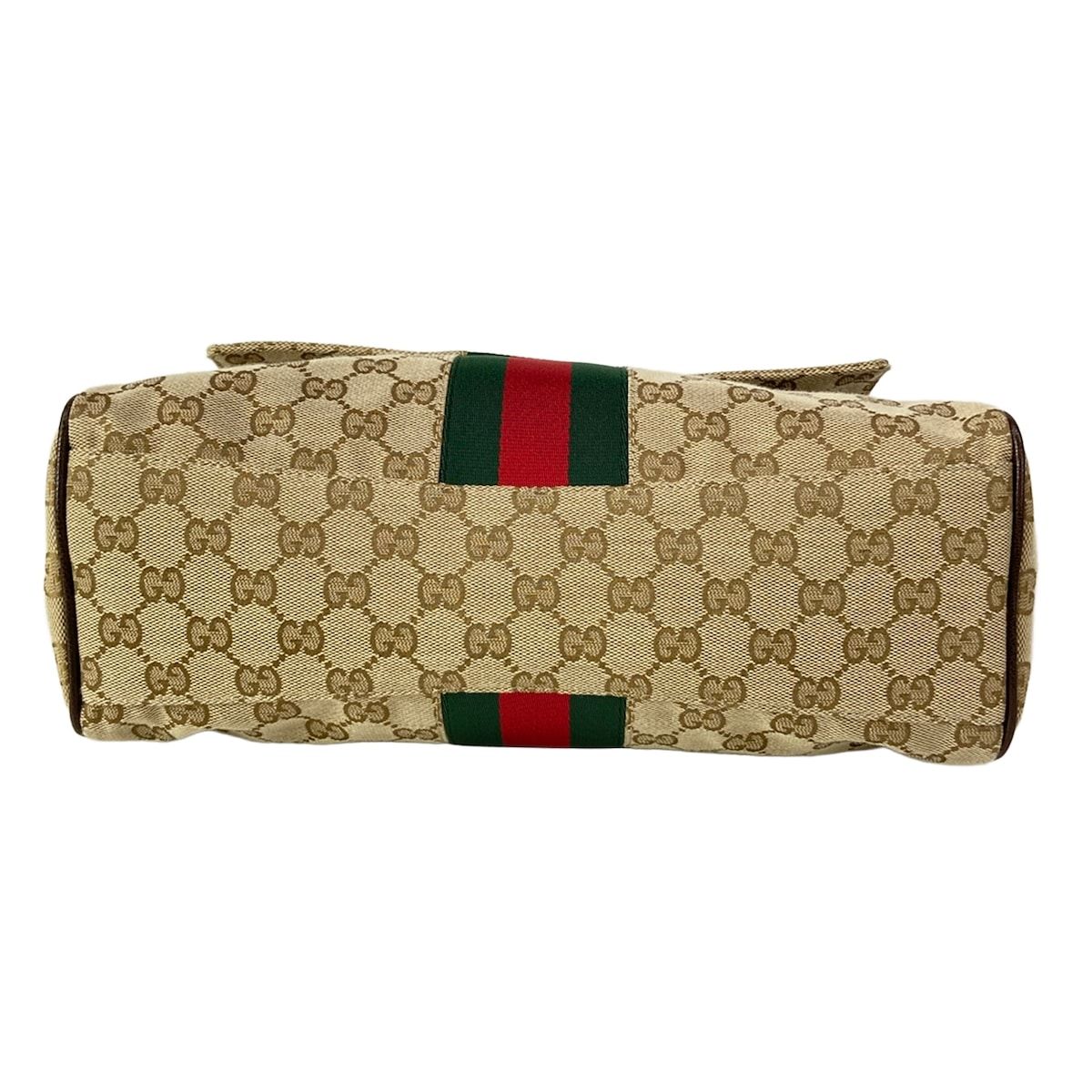 Gucci Handbag Paparazzo Top Handle Bag Beige Dark Green Multi Leather — view 5