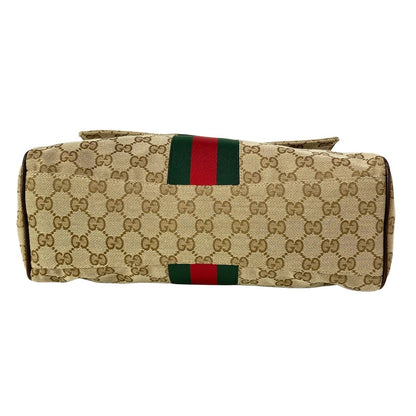 Gucci Handbag Paparazzo Top Handle Bag Beige Dark Green Multi Leather — view 5