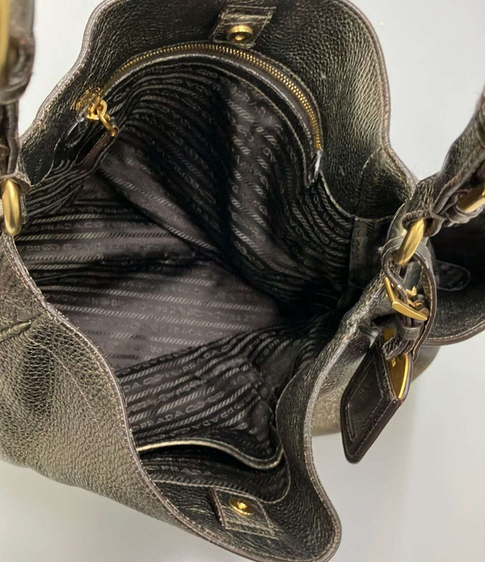 Prada Tote Bag Leather Gold — view 5