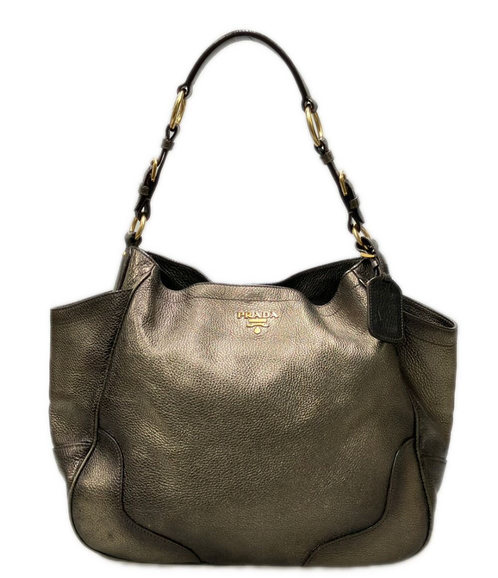 Prada Tote Bag Leather Gold