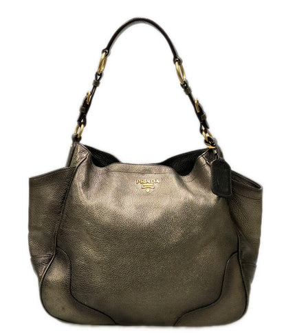 Prada Tote Bag Leather Gold