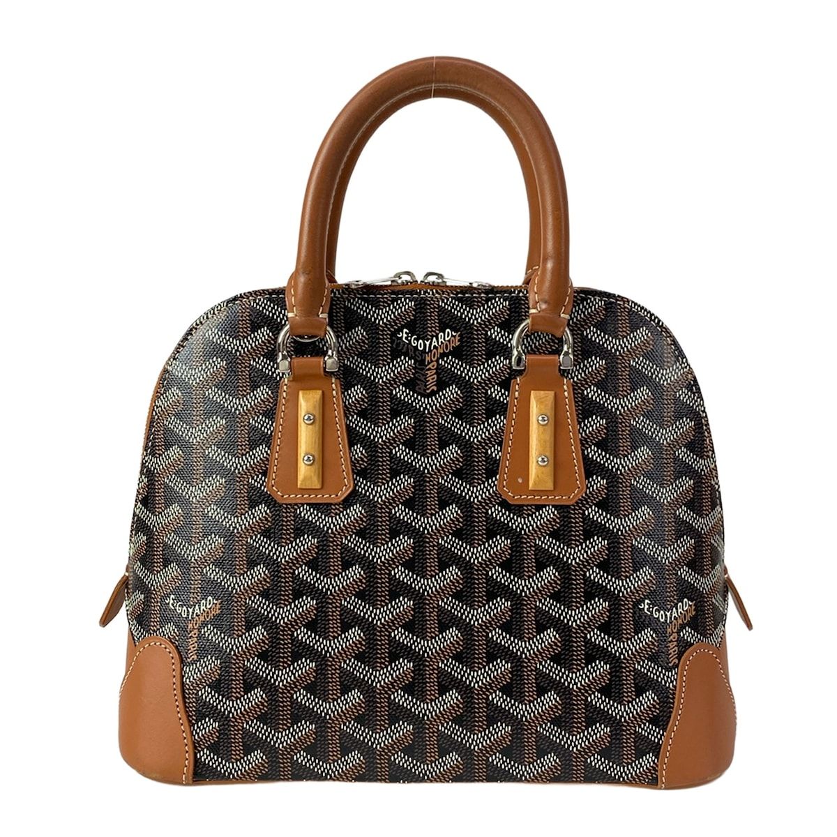 Goyard Handbag Vendome Mini Black Brown White Leather