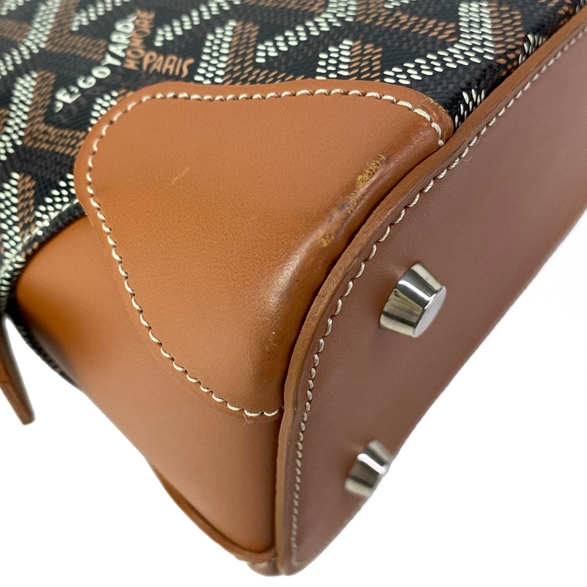 Goyard Handbag Vendome Mini Black Brown White Leather — view 6