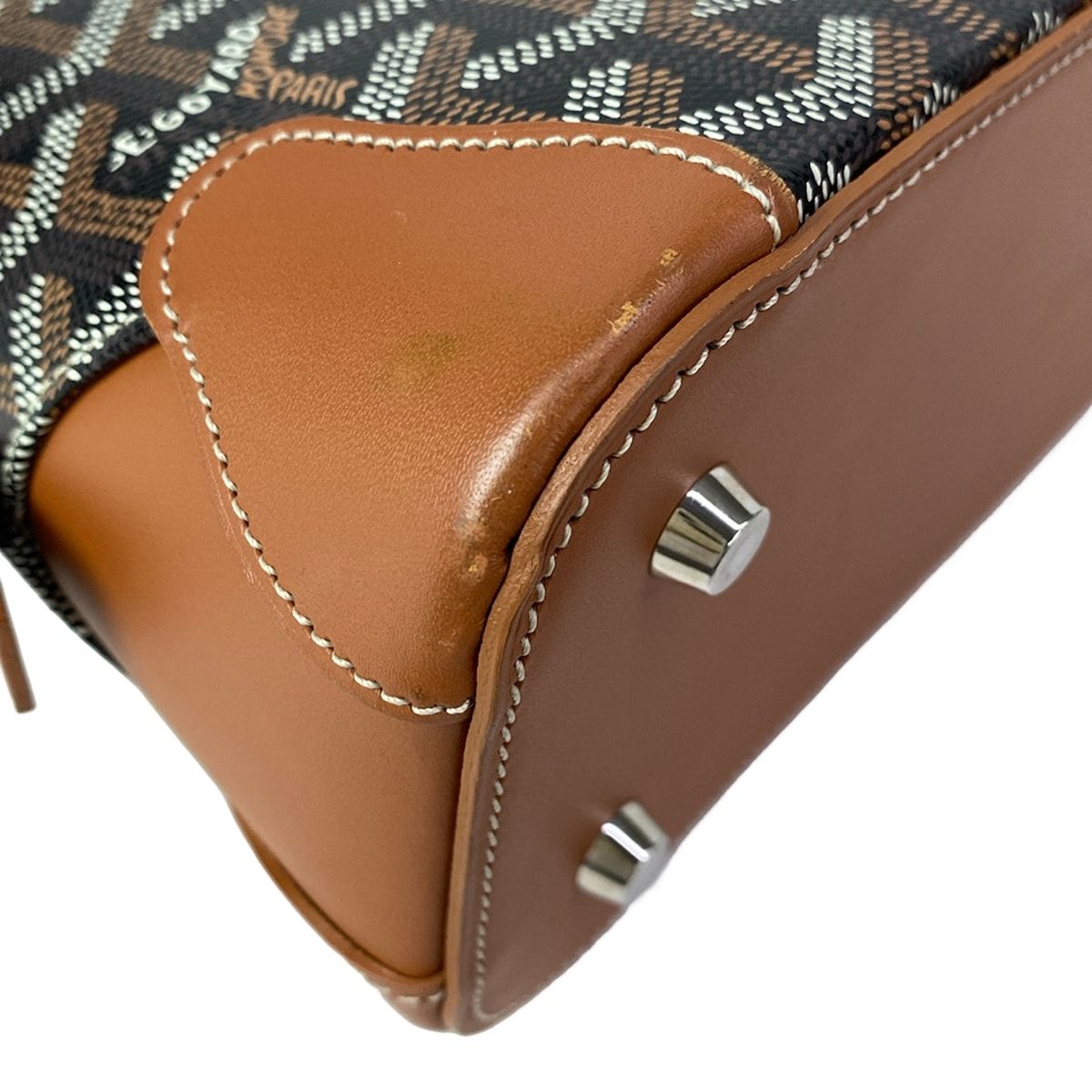 Goyard Handbag Vendome Mini Black Brown White Leather — view 8