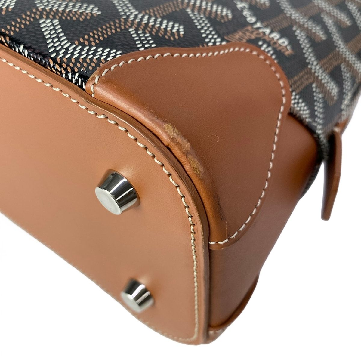 Goyard Handbag Vendome Mini Black Brown White Leather — view 7