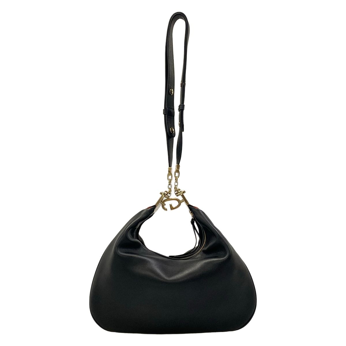 Gucci Shoulder Bag Attache Bag Black Orange Leather — view 3