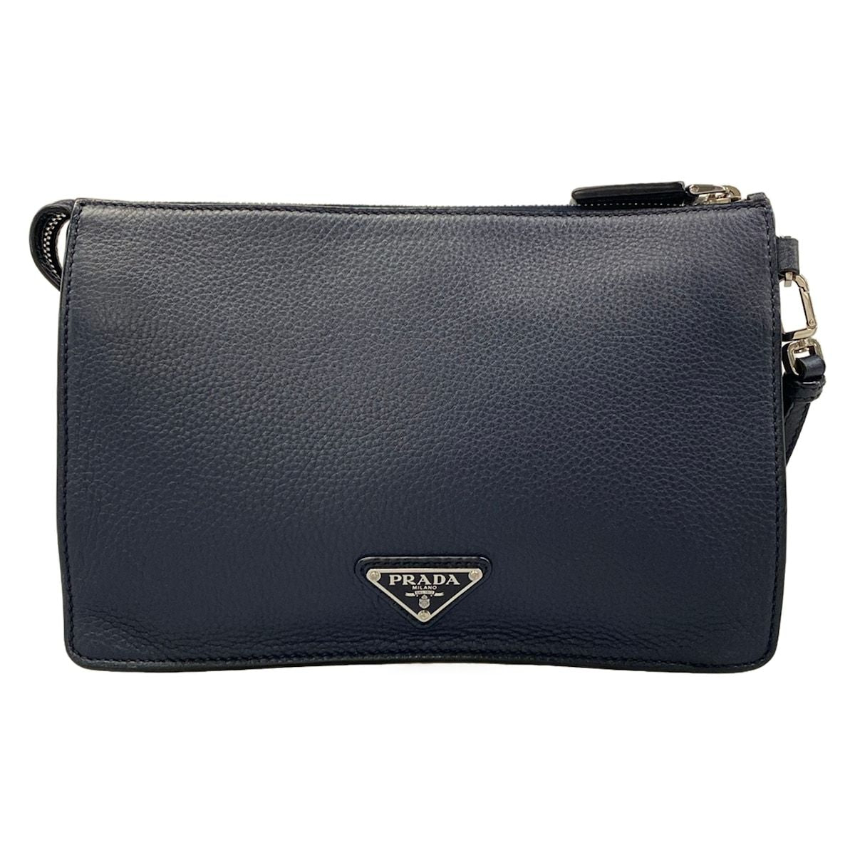 Prada Second Bag Dark Navy Leather — view 3