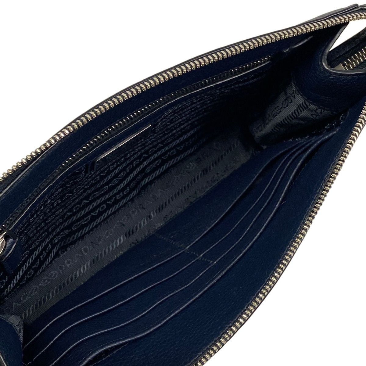 Prada Second Bag Dark Navy Leather — view 7