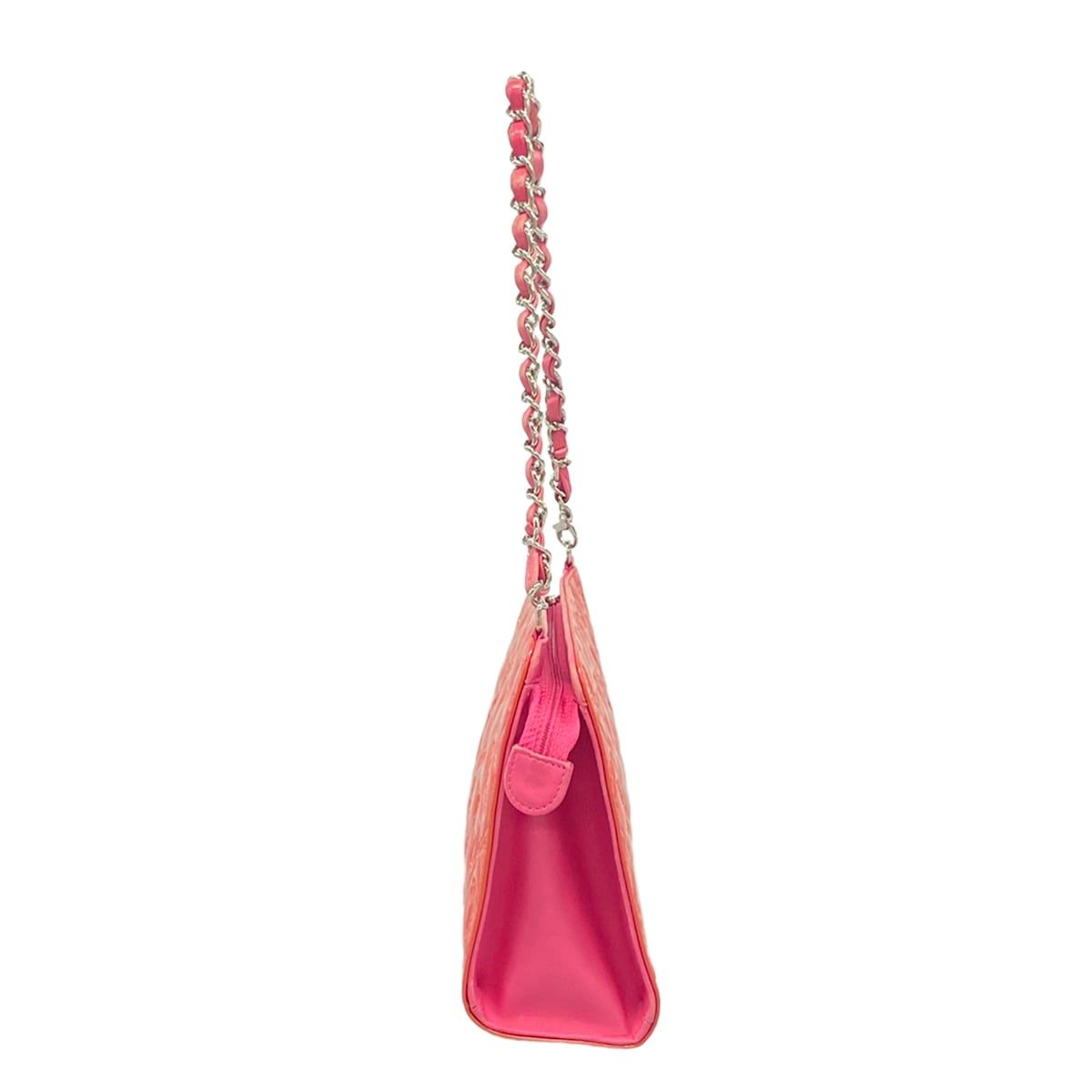 Chanel Shoulder Bag Symbol Charm Pink Mini Pouch Chain Leather — view 4