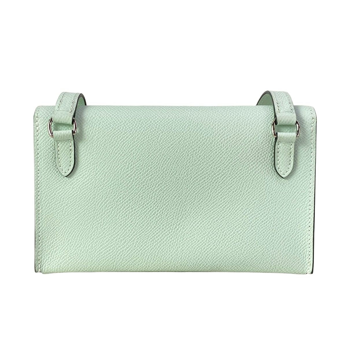 Hermes Wallet Nap to Go Vert Peppermint on Chain Silver Shoulder Bag — view 2