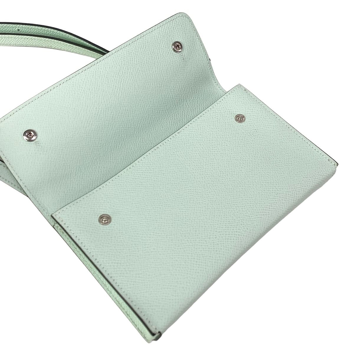 Hermes Wallet Nap to Go Vert Peppermint on Chain Silver Shoulder Bag — view 3