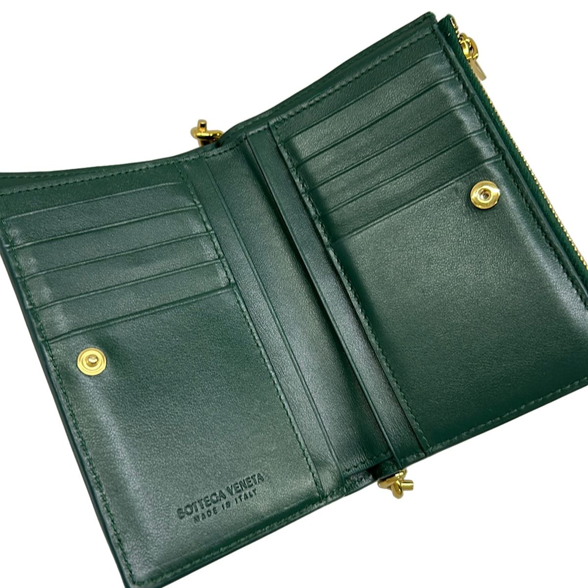 Bottega Veneta Bifold Wallet Solstice Dark Green Leather — view 3