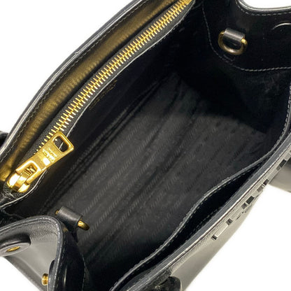 Prada Handbag Monochrome Black Leather — view 7