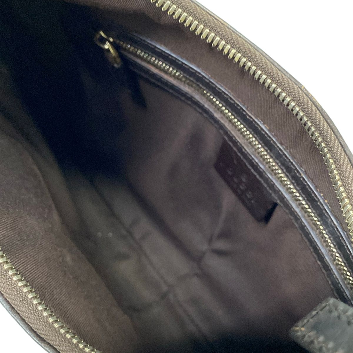 Gucci Shoulder Bag Interlocking G Beige Dark Brown Leather — view 7